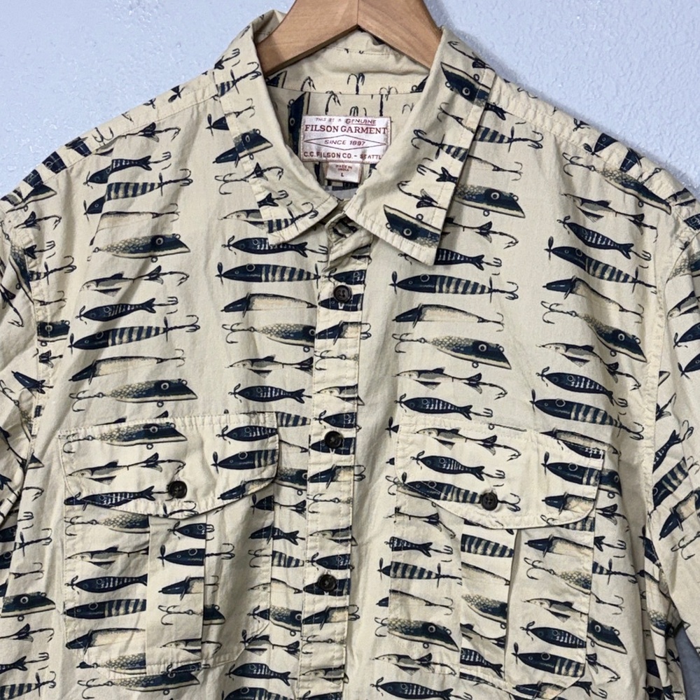 Filson Garment Co. Fishing Lure Print Camp Shirt